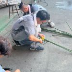 設営風景　流しそうめん